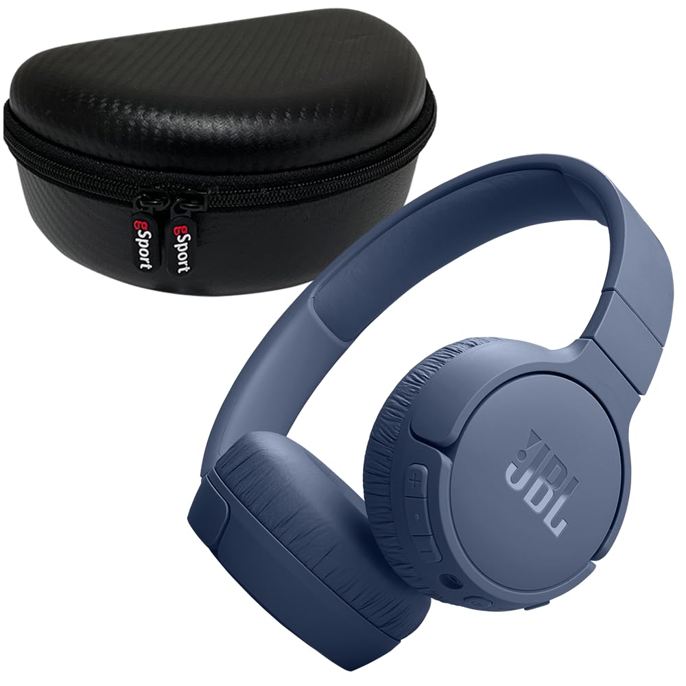 JBL Tune 670NC Wireless On Ear Noise Cancelling Headphone with gSport Case (Blue)