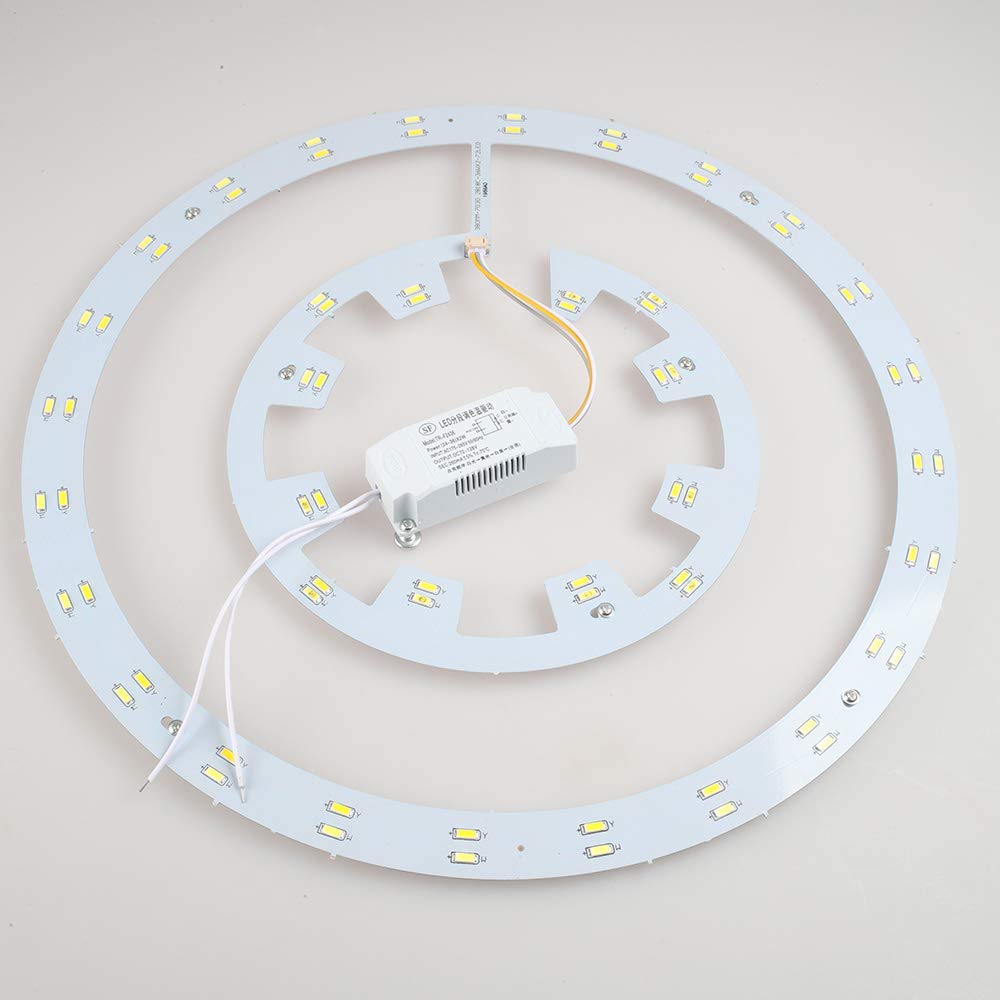 Fandian Ceiling Fan Light Kit,36W Led Driver with 3 Color Changes Led Panel Lights Replacement ONLY 42" Retractable Ceiling Fan