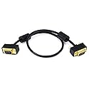 Monoprice 1.5ft Ultra Slim SVGA Super VGA 30/32AWG M/M Monitor Cable w/ ferrites (Gold Plated Connector)