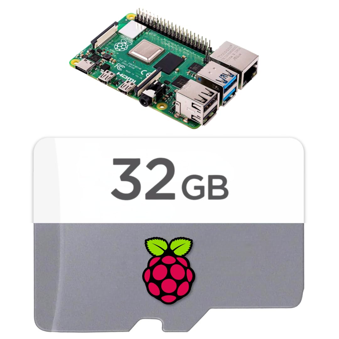 STEADYGAMER - 32GB Raspberry Pi Preloaded (RASPBIAN/Raspberry Pi OS) SD Card | 5, 400, 4, 3B+, 3A+, 3B, 2, Zero Compatible with All Pi Models