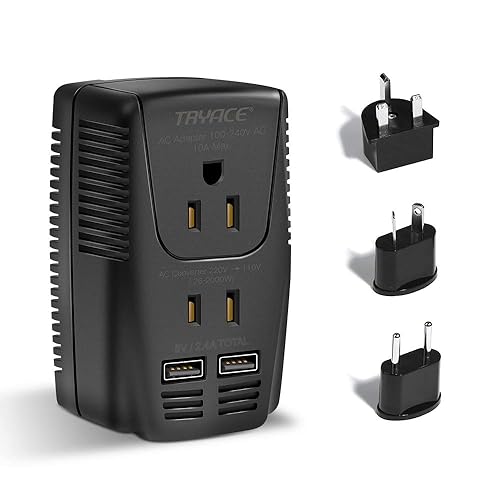 TryAce 2000W Travel Voltage Converter Step Down 220v to 110v Power Converter for Hair Dryer Curling Iron Straightener, 10A Power Adapter with 2 USB…