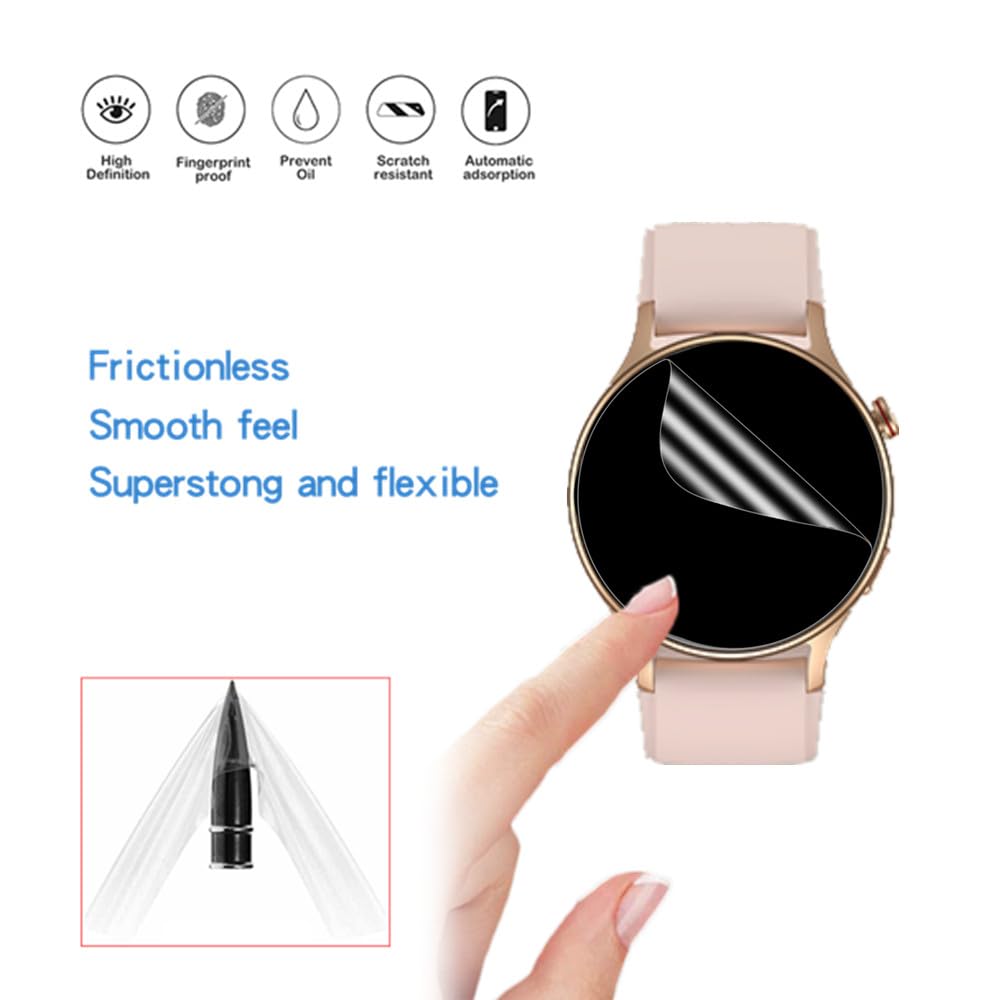 MIHENCE Screen Protector for AR-01 / GTX18 Smart Watch, TPU HD Protective Film Compatible for Fitpolo 1.3" Smartwatch/Compatible for aeac 1.32'' Smart