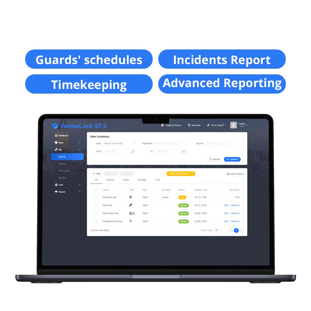 JWM RFID Guard Patrol System, Security Guard Tour Wand with LCD Screen & Free Management Software, for Industrial, Hotel, Healthcare Patrol
