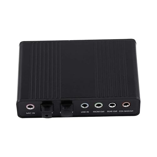 5.1 USB Audio Sound Card with SPDIF, External USB Sound Card Adapter for PC Laptop Audio, Support 48/44 KHz Sampling Rate, Black