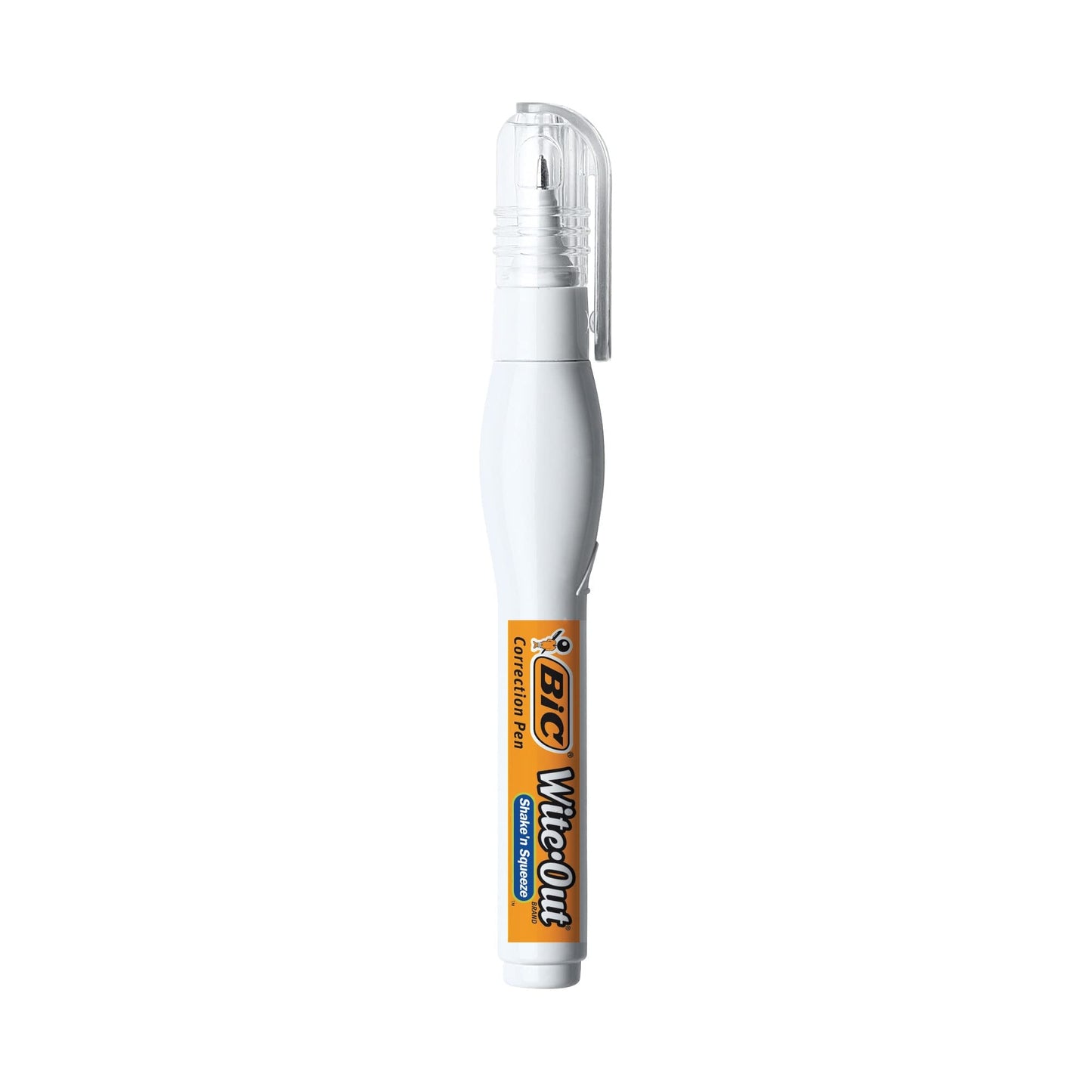 BIC Wite-Out Brand Shake 'n Squeeze Correction Pen, 8 ML Correction Fluid, School Supplies for Students and Teachers, Fast and Precise, 4-Count Pack