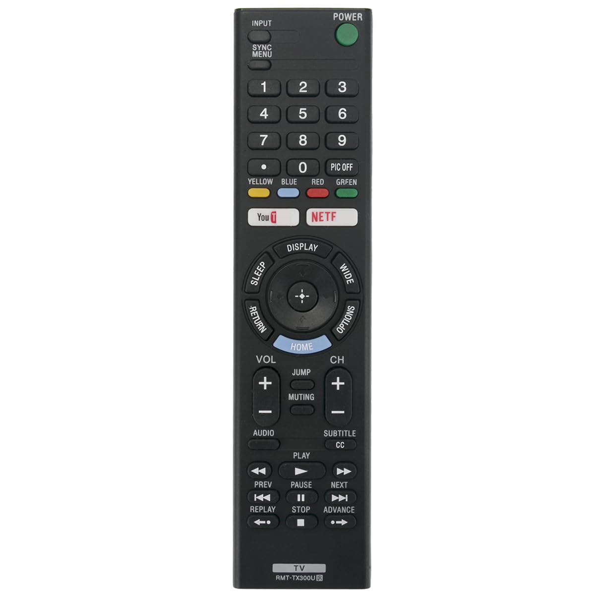 RMT-TX300U Replace Remote Applicable for Sony TV KD-55X720E KD-49X720E KD-43X720E KD-49X700E KD-43X700E KD-55X700E KD-60X690E KD-70X690E KD-65X730F
