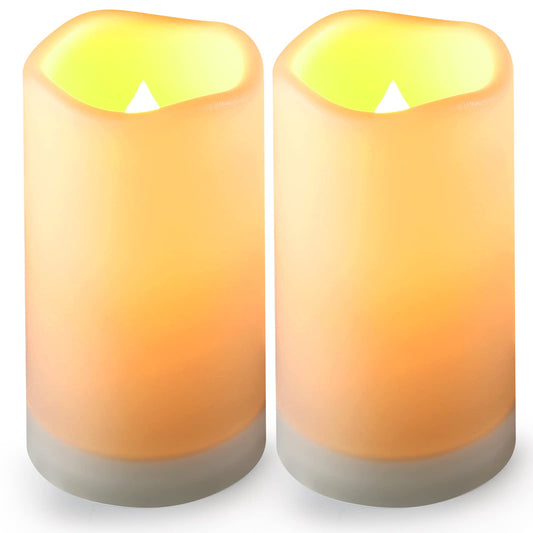 YOROXRG Solar flameless Candles Outdoor Waterproof,Dusk to Dawn Outdoor Lighting, Flickering fameless Reusable LED Light Candles for Lantern Garden