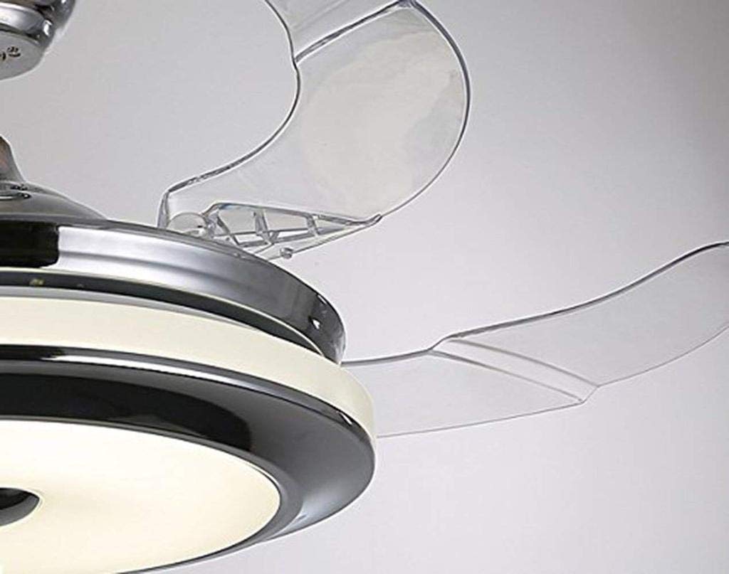FINE MAKER 36" Ceiling Fans with Lights Remote Control, Modern Silver Retractable Ceiling Fan with 3 Colors Change 3 Speeds Contemporary Fandelier