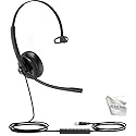 Global Teck Worldwide GTW Yealink UH34 Mono Teams Certified Wired Headset (USB-C), Connects to Deskphone, PC/Mac, Softphones - Works with Teams…