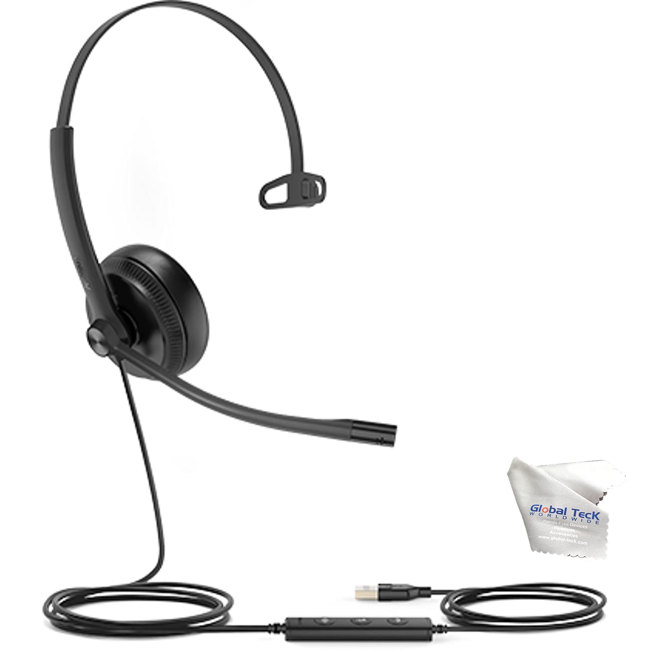 Global Teck Worldwide GTW Yealink UH34 Mono Teams Certified Wired Headset (USB-C), Connects to Deskphone, PC/Mac, Softphones - Works with Teams…