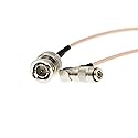 Uonecn Right Angle DIN 1.0/2.3 Mini BNC to HD SDI BNC RG179 RF Coaxial Cable Video Cable for Blackmagic HyperDeck Shuttle 75ohm