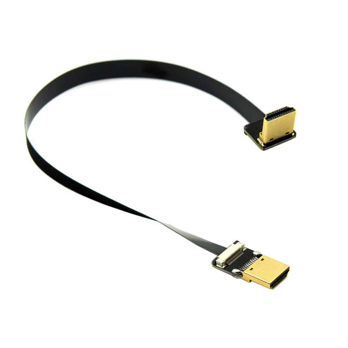Kework 20cm FPV HDMI Slim Flat Cable, Downward Male to Straight Male 1080P HDMI Cord