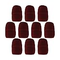 Fielect 10Pcs Microphone Covers Foam Mic Covers Thick Handheld Stage Microphone Windscreen Foam Cover Wine Red for KTV, Dance Ball, Conference Room