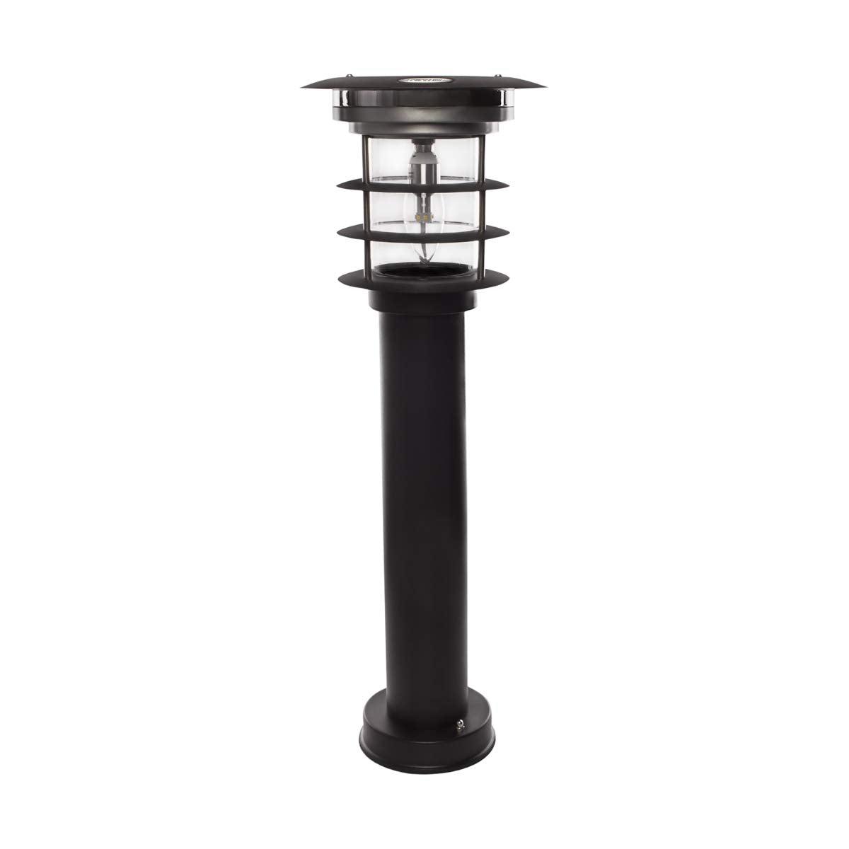 Gama Sonic Solar Pathway Light, Stainless Steel Bollard LED Lamp, Waterproof Outdoor Landscape Lights (GS-214)