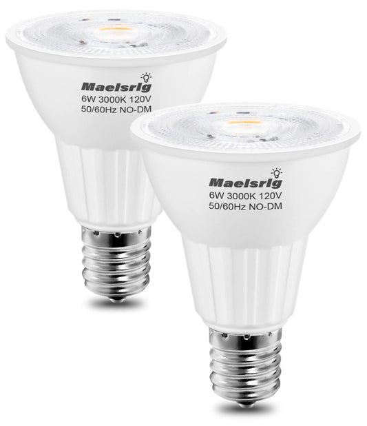 Maelsrlg E17 LED Bulb 6W(60 Watt Equivalent), Intermediate Base Spotlight Bulb, Warm White 3000K, 600 Lumen, E17 Reflector R14 Bulb for Curio Cabinet