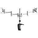 QualGear Qg-Dm-02-016 3 Way Articulating Dual Desk Mount for 13-27 Inches Flatpanel Monitors, Silver