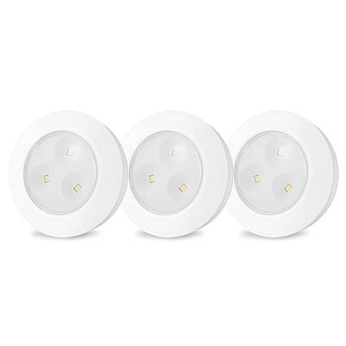 LUXSWAY LED Puck Light, Ultra-Thin Touch Light, Battery Operated, Tap Lights, 60 Lumens, Stick on Lights, Under Cabinet Lighting, Ideal for Kitchen