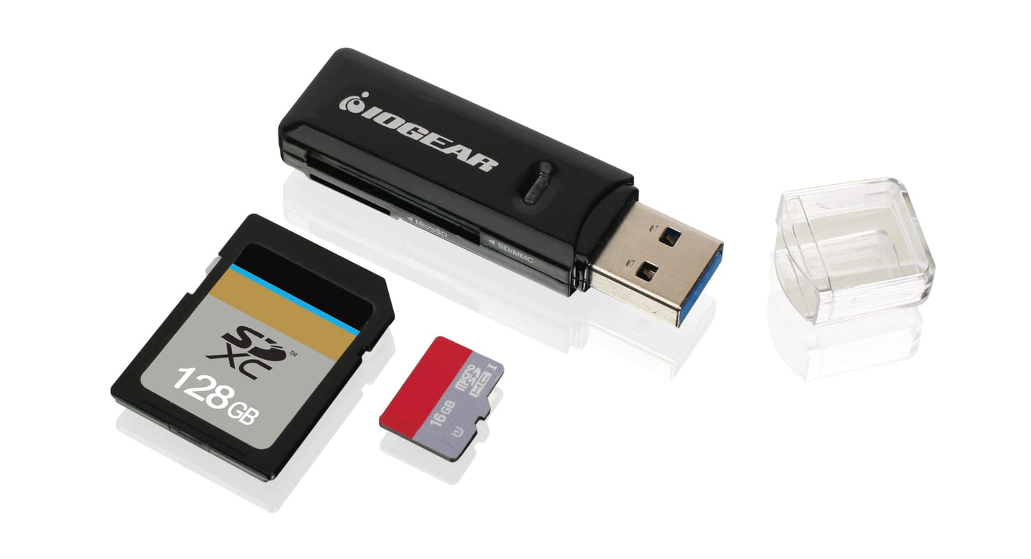 IOGEAR SuperSpeed 2-Slot USB 3.0 Flash Memory Card Reader - Win - Mac - Linux - Certain Android Systems - Supports SD, SDHC, SDXC, MMC/MicroSD