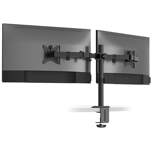 Desky Eco Dual Monitor Stand for Desk - Adjustable Dual Monitor Mount - Up to 32'' Dual Monitor Arm Desk Mount - Double Monitor Stand for 2 Monitors