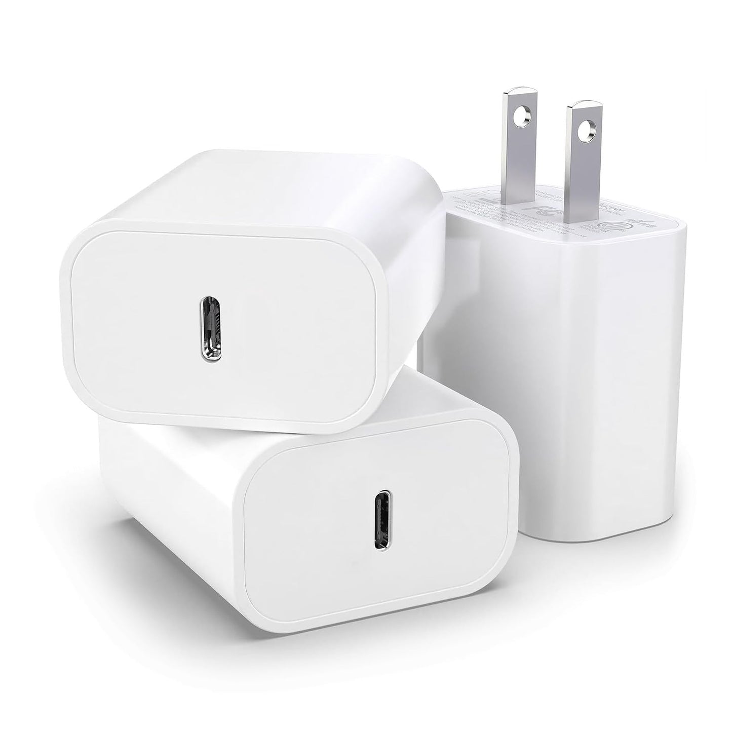 3 Pack 30W USB Type C Wall Charger Adapter Plug Brick for iPhone 16E 16 Pro Max/15/14/13/12/11 Plus Charger Fast Charging Block,iPad 11 A16 2025, iPad