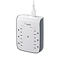Belkin 6-Outlet Wall Surge Protector w/ 2 USB-A Ports, Wall-Mountable Surge Protector for Home, Office, Travel, Computer Desktop, Laptop, Phone