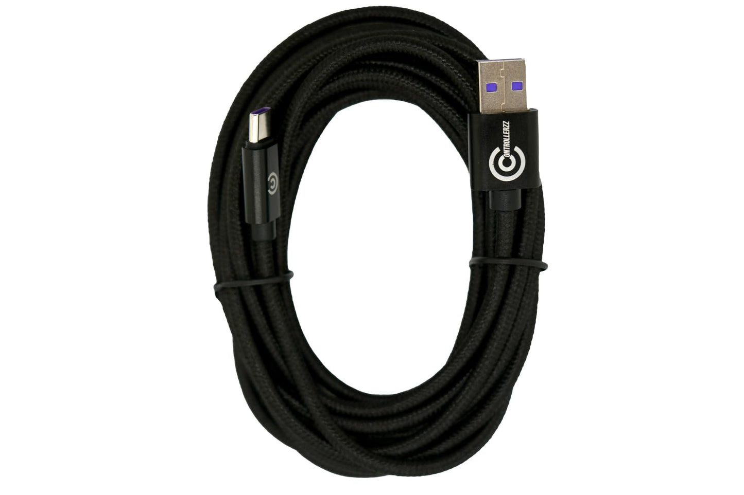 Custom Controllerzz Braided USB-C Cable - 9 Feet / 3 Meters - Connection & Charging Cable for Xbox Series X/S Controllers, PS5 Controllers, Elite