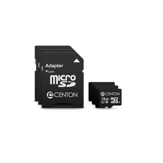 Centon Electronics Micro SD Card, UHS-I / A1 / V10 / U1 / Class 10 Flash Memory Card for Phones, Tablets, Cameras, and More, 16GB, 3 Pack Bulk