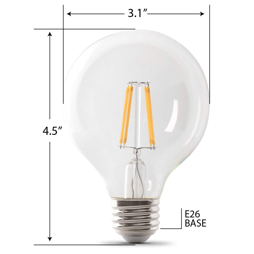 Feit Electric G25 Enhance LED Light Bulb, 40W Eq, Soft White