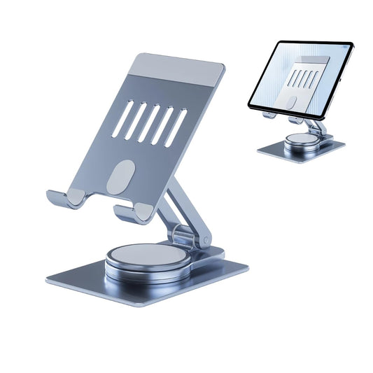 Chapter Seven Aluminum Cell Phone & Tablet Stand for Desk,360° Rotating Foldable Mobile Stand,Home Office Desk Accessories Gifts for iPhone 17 16 15