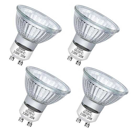 Halogen Bulb 25W NP5 Candle Warmer ETC Replacement Light Bulb (4 Pack) Halogen GU10 120V for Wax Melt, Tart Burner, Recessed, Track Lighting, MR16 JDR