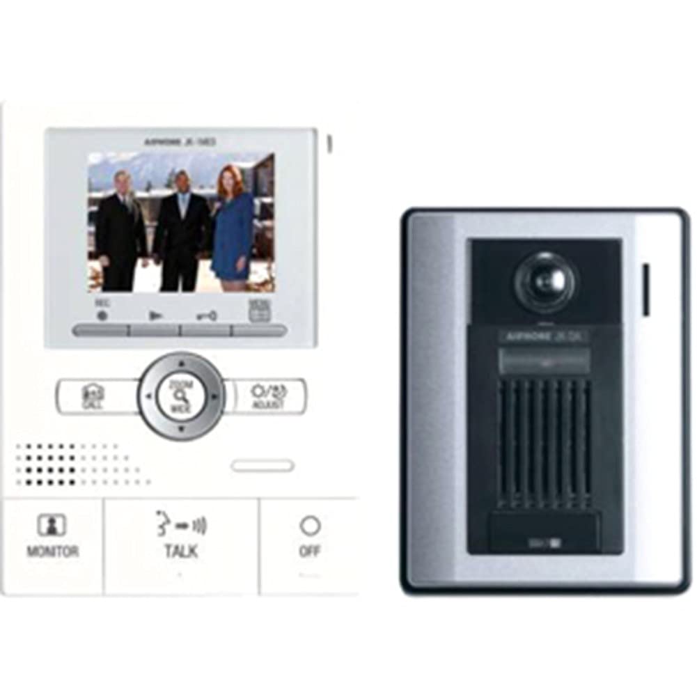 Aiphone JKS-1AED Audio/Video Single-Door Intercom Set with Picture Recording, Includes Master Station with Image Recording, Power Supply,