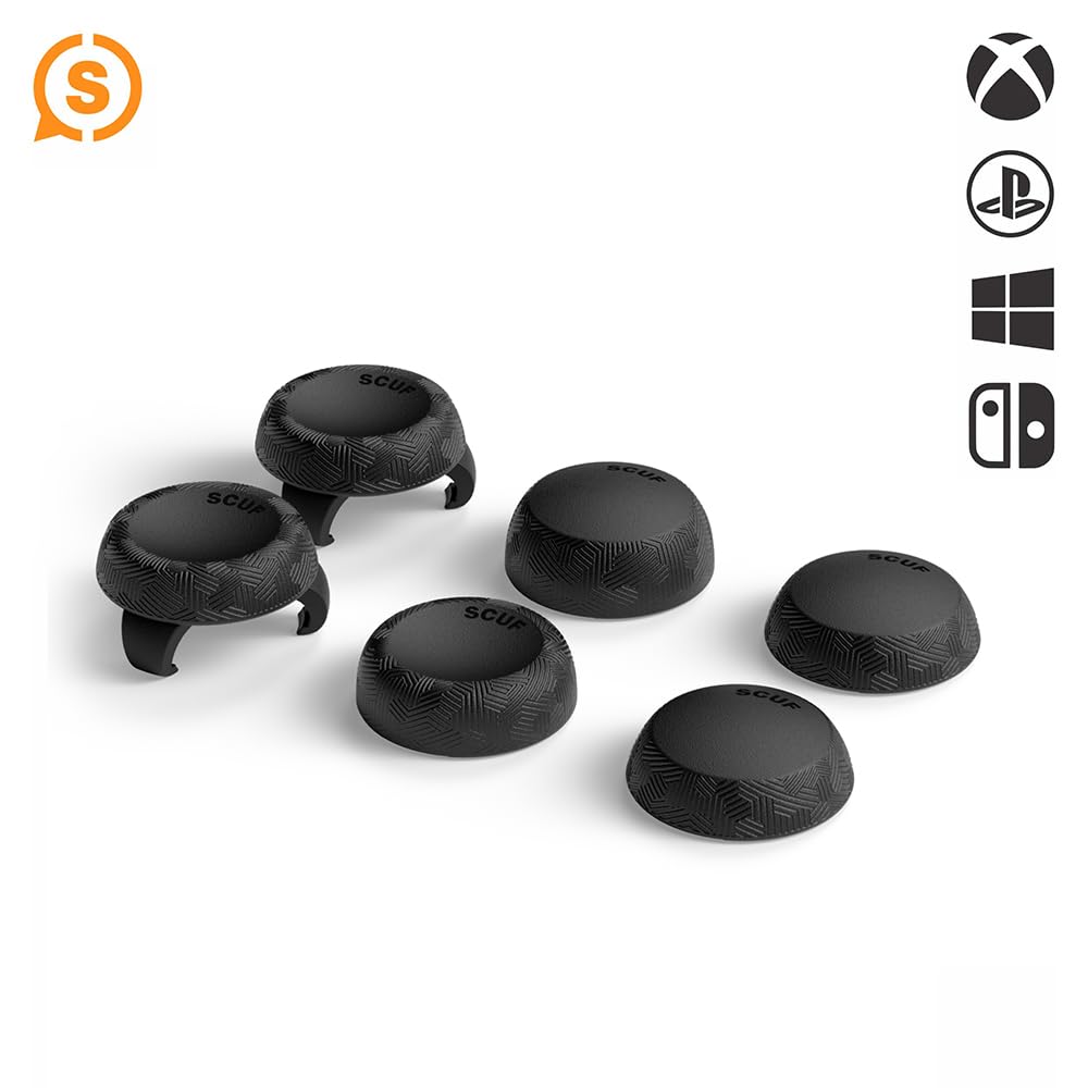 SCUF Control Thumbstick Grips - 6 Pack with 2 Bases - Tactic - Joystick Thumb Grips For Xbox One and Xbox Series X & S, PS4, PS5, Nintendo Switch Pro
