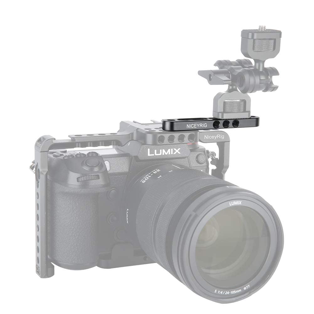 NICEYRIG Multi-Functional Mounting Plate, Cheese Bar with 1/4'' 3/8'' Thread Applicable for Liliput 619AH 819AH FA1011 FA1013, Camera Rig