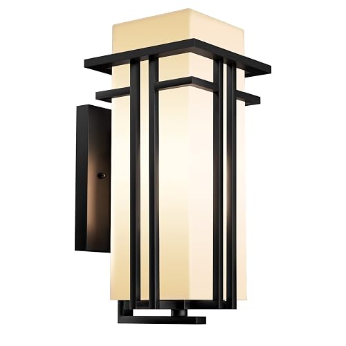 Yoenecea Outdoor Lighting Fixtures Wall Mount, Outdoor Wall Lights Modern with Frosted Glass, Aluminum Exterior Light for House Outdoor Wall Lantern