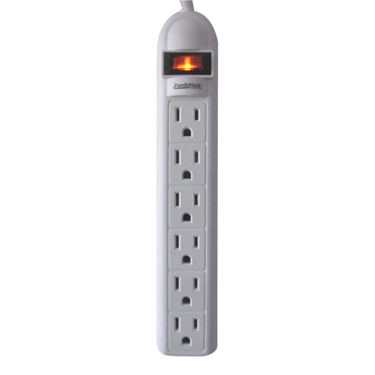Treasure Gurus Computer Surge Protector Electronics Power Strip Multi 6 Outlet White Electrical Plug Extension Cord