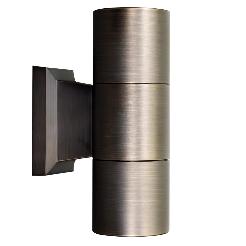 VOLT 12V Cast Brass Up/Down Outdoor Sconce & Lanai Light (Bronze) with 5W 2700K Warm White LED MR16 Bulbs for Low Voltage Landscape Lighting