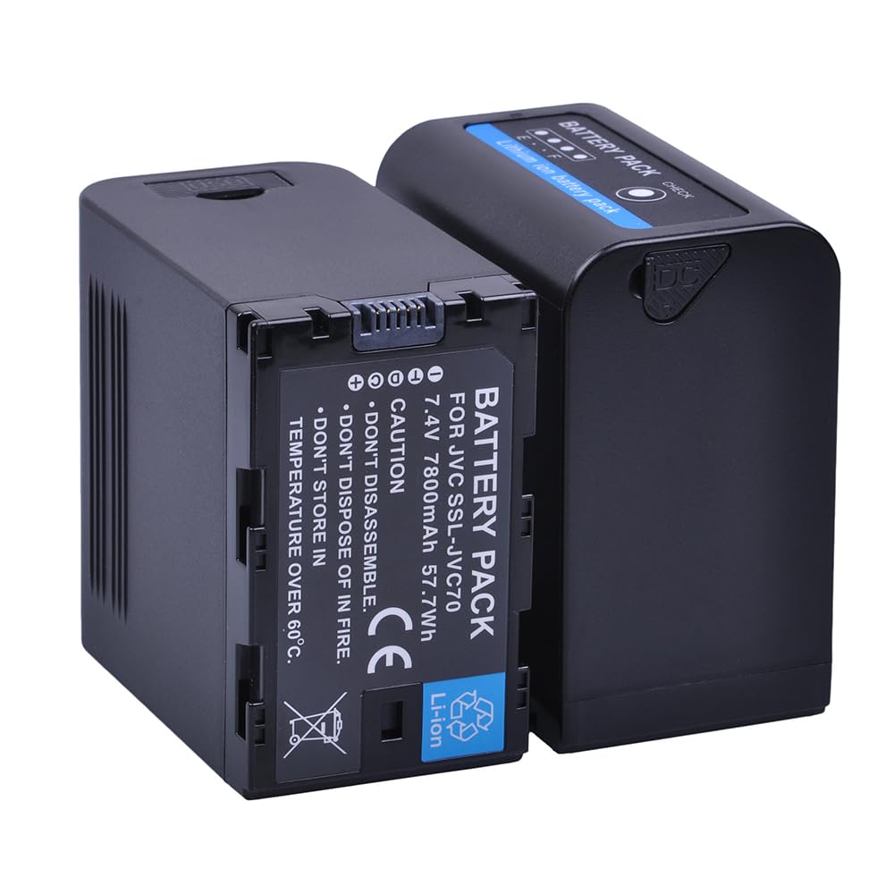 PowerTrust 1-Pack SSL-JVC70 JVC70 Replacement li-ion Camcorder Batteries for JVC SSL-JVC50 SSL JVC70 JVC GY-HMQ10 GY-HM200 GY-LS300
