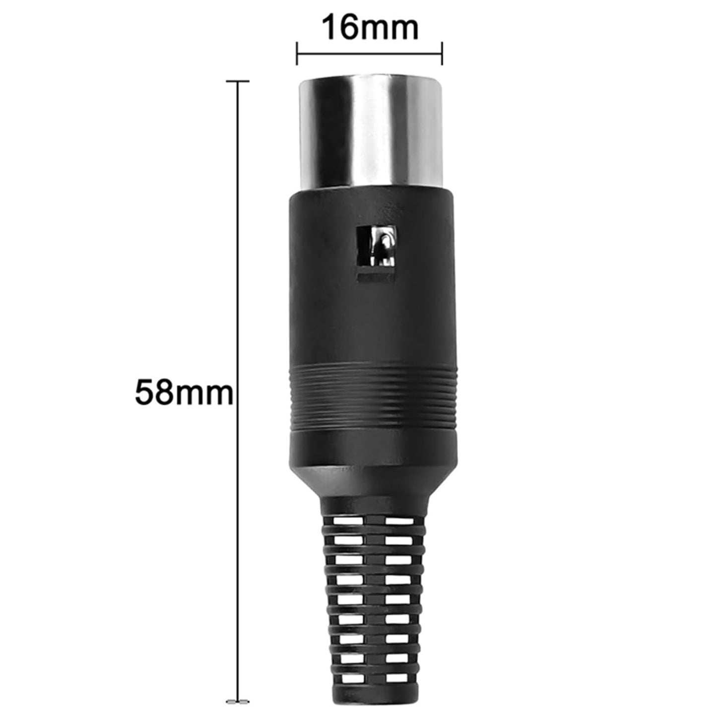 GANASOME 5 Pin DIN Male Plug, Black Plastic Handle, Solder Terminal Type for Audio Video & Control Signals, 5-Pack