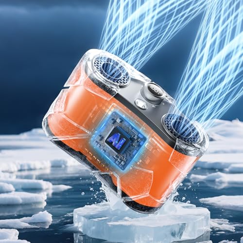 2026 25000MAh AI Portable Waist Fan, 100 Speeds 34000RPM Strong Airflow, Belt Fan with up to 145H of Working Time, Flashlight,Rechargeable Wearable
