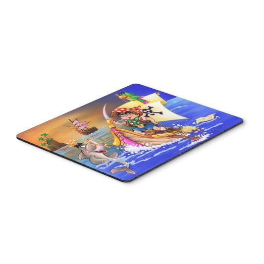 Caroline's Treasures APH6105MP Boy Playing Piriate with Dolphin Mouse Pad, Hot Pad or Trivet for Home Office Gaming Working Computers Laptop Mouse