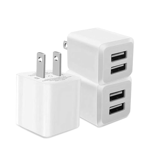 REKNA USB Wall Charger, Dual Port Cube Power Adapter Charger Plug Block Charging Box, Dual Port Wall Charging Adapter, Compatible for i Phone 14 13 12