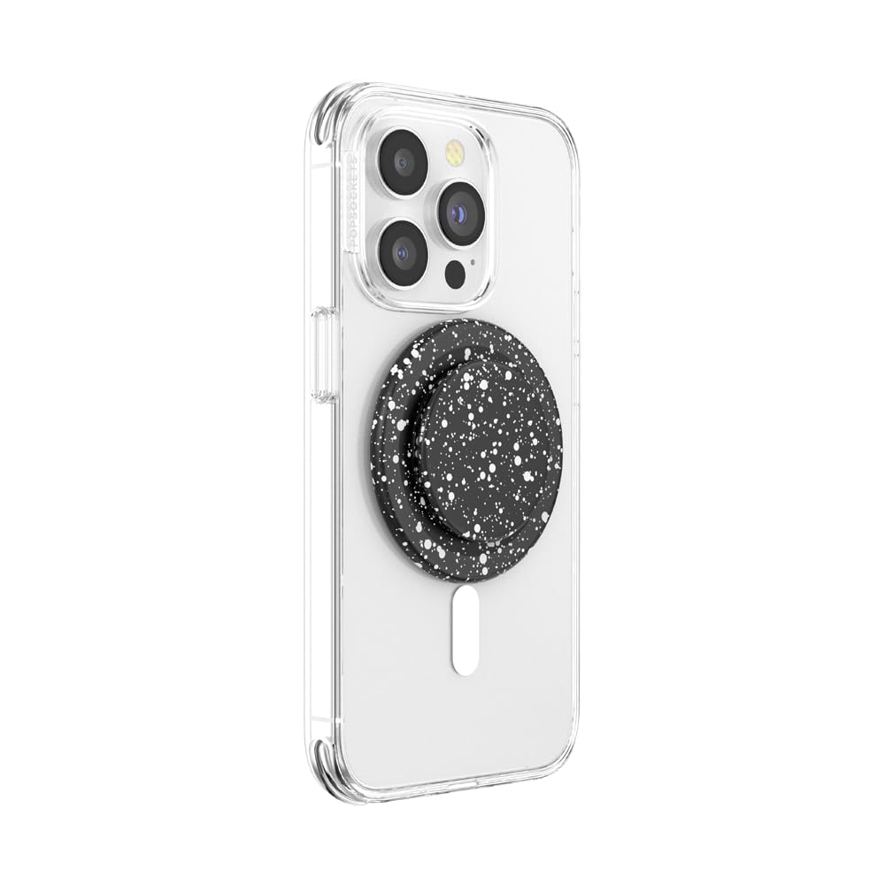 PopSockets Phone Grip for MagSafe, Magnetic Holder, Phone Stand, Black - Black Speckle