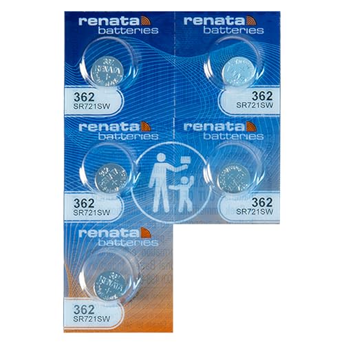 Renata Batteries 362 Button Cell Watch Battery (5 Pack)