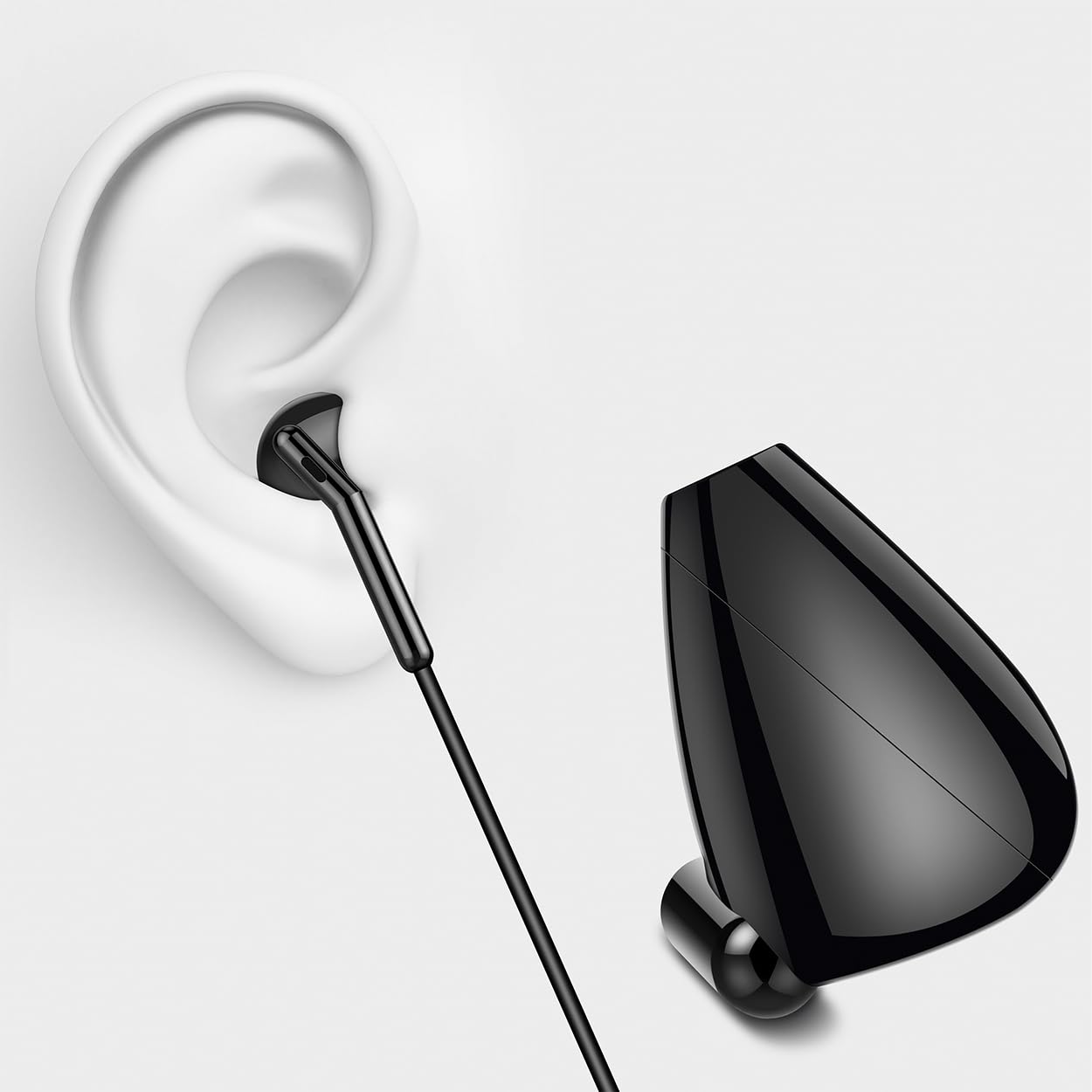 jechan Semi-in-Ear Wired Earbuds with ENC Microphone Call Noise Cancelling,Stereo Bass,Installable Ear Hooks,Clear Calling,Comfortable Fit Wired…