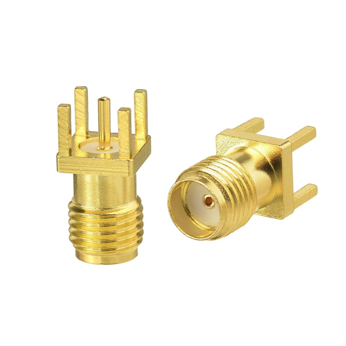bnafes SMA Female PCB Panel Edge Mount Connector Straight Solder RF Coaxial Adapter 25PCS