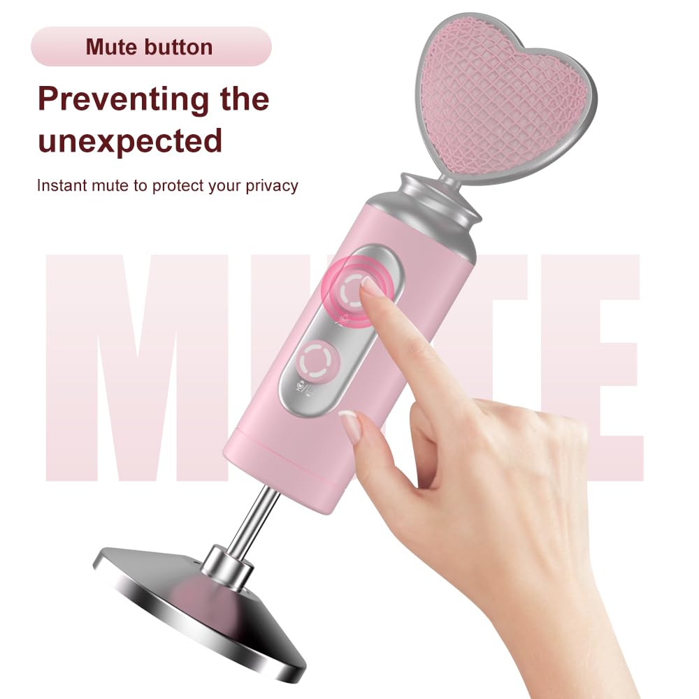 Yamnweo ES-520 USB Gaming MIC Kit, Pink Desktop Microphone, Cardioid Fine Microphones, Dynamic PC Microphone for Streaming Podcasts, Mute Button, Live