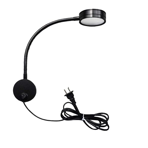 WeFoonLo 5W Wall Mounted Reading Light Flexible Gooseneck LED Sconce Lamp with Plug & Switch for Bedroom, Office, Workbench, Studio (03 Black Warm