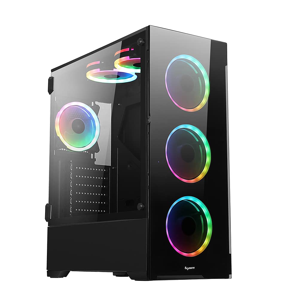 Bgears b-Voguish-RGB Gaming PC ATX case, Include: 6 x 120mm ARGB Fans, 1 x 10 Fans Controller, 1 x Remote Controller, USB3.0, Support up to EATX