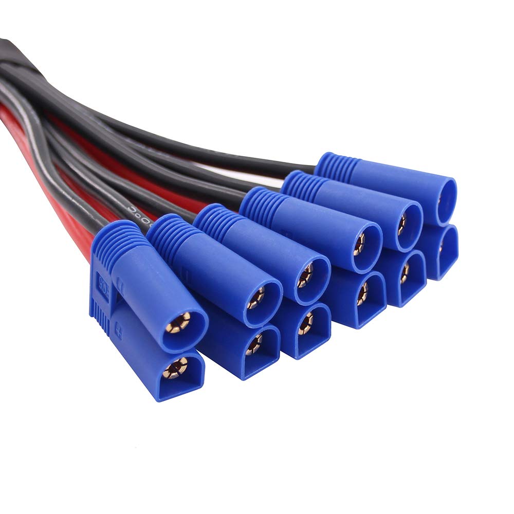 OliYin 1pc 6X EC5 Connector to 4mm Banana Plug Parallel Adapter Battery Charging Cable 27cm