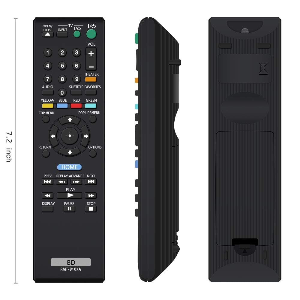 New RMT-B107A Remote Replaced for Sony BLU RAY DVD Player BDP-S570 BDP-S370 BDP-BX37 BDPBX57 BDP-S270 BDP-S470